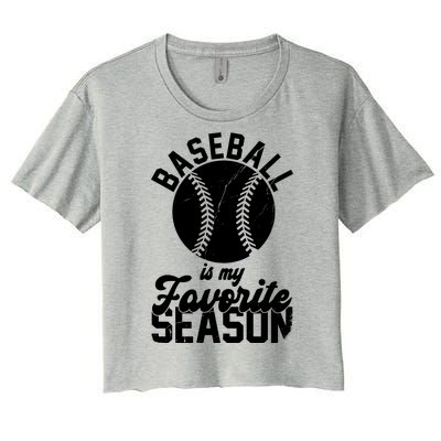 Baseball Is My Favorite Season Sport Lover Women's Crop Top Tee