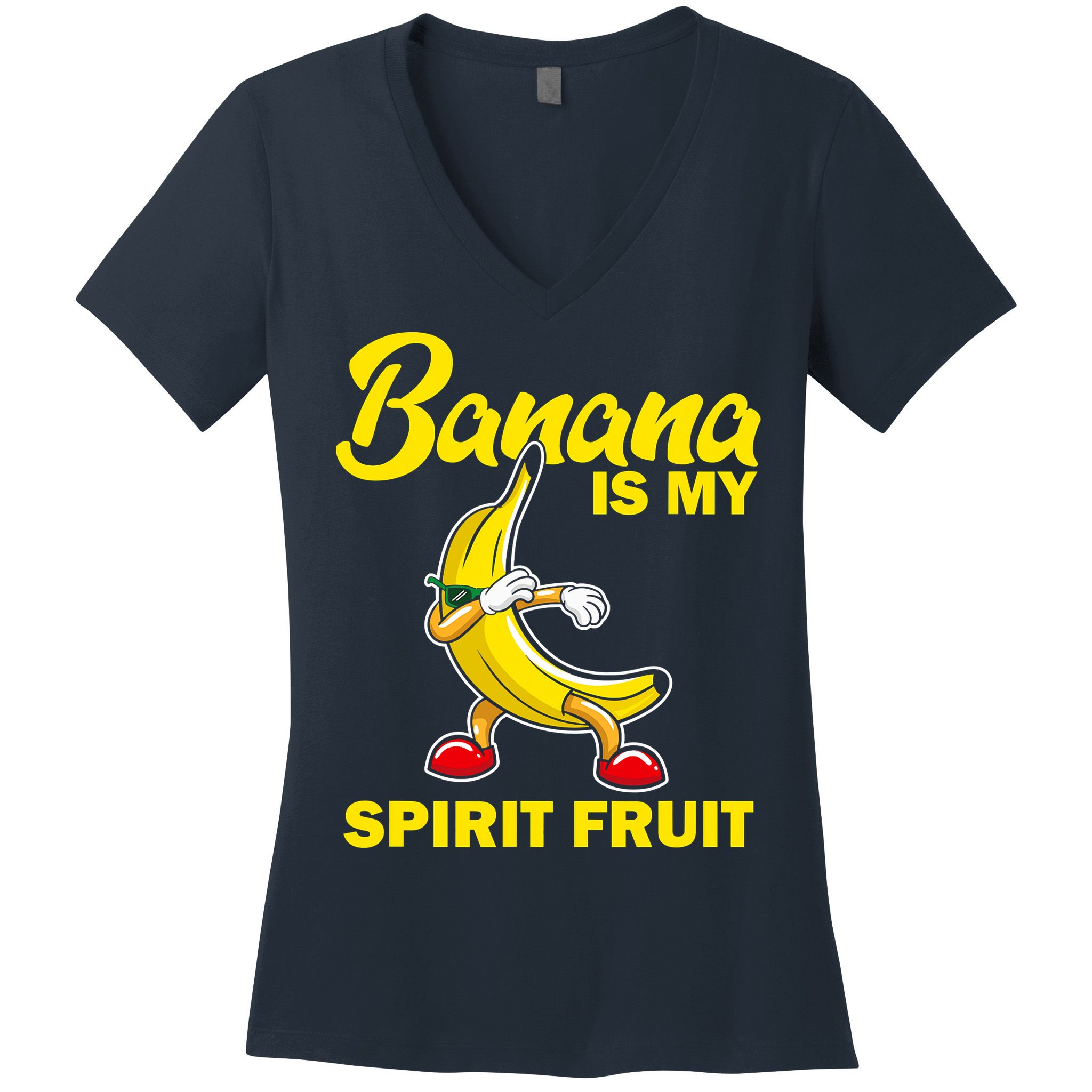 Banana Is My Spirit Fruit Funny Dancing Banana Squad Women's V-Neck T-Shirt