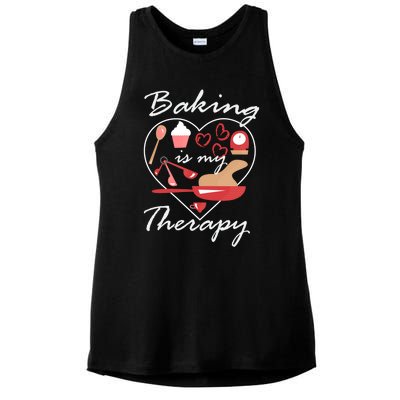 Baking Is My Therapy Baker Enthusiast Meaningful Gift Ladies PosiCharge Tri-Blend Wicking Tank