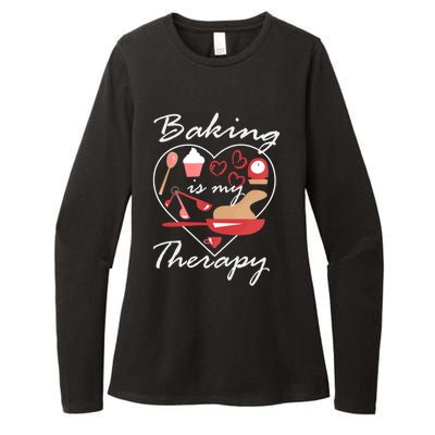 Baking Is My Therapy Baker Enthusiast Meaningful Gift Womens CVC Long Sleeve Shirt