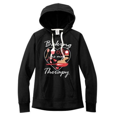 Baking Is My Therapy Baker Enthusiast Meaningful Gift Women's Fleece Hoodie