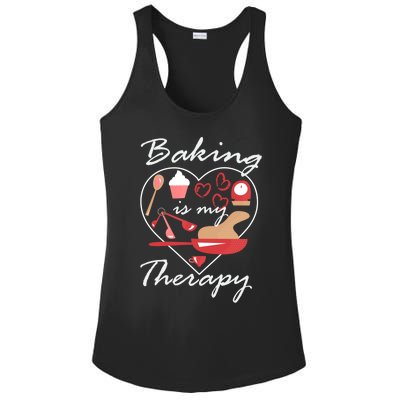 Baking Is My Therapy Baker Enthusiast Meaningful Gift Ladies PosiCharge Competitor Racerback Tank