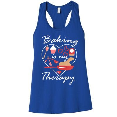 Baking Is My Therapy Baker Enthusiast Meaningful Gift Women's Racerback Tank