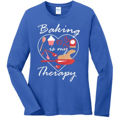 Baking Is My Therapy Baker Enthusiast Meaningful Gift Ladies Long Sleeve Shirt