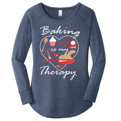 Baking Is My Therapy Baker Enthusiast Meaningful Gift Women's Perfect Tri Tunic Long Sleeve Shirt