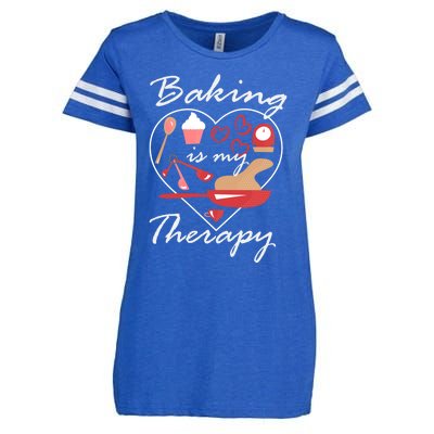 Baking Is My Therapy Baker Enthusiast Meaningful Gift Enza Ladies Jersey Football T-Shirt