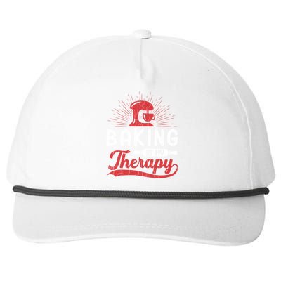 Baking Is My Therapy Funny Baker Cookie Bake Lover Graphic Cute Gift Snapback Five-Panel Rope Hat