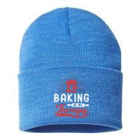 Baking Is My Therapy Funny Baker Cookie Bake Lover Graphic Cute Gift Sustainable Knit Beanie