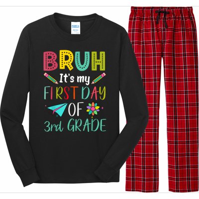 Bruh ItS My First Day Of Third Grade Funny Back To School Long Sleeve Pajama Set