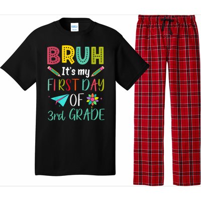 Bruh ItS My First Day Of Third Grade Funny Back To School Pajama Set