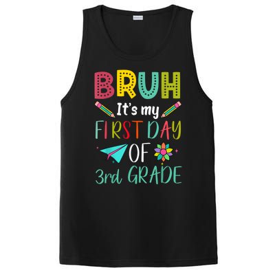 Bruh ItS My First Day Of Third Grade Funny Back To School PosiCharge Competitor Tank