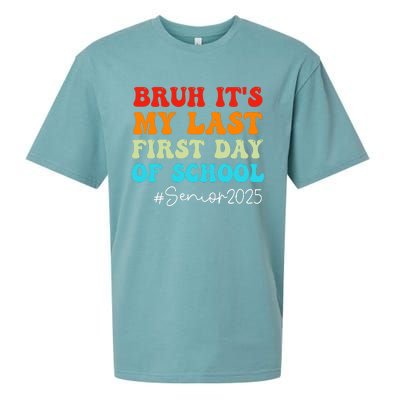 Bruh ItS My Last First Day Senior 2025 Back To School Funny Sueded Cloud Jersey T-Shirt