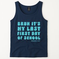 Bruh ItS My Last First Day Senior 2025 Back To School Funny Tank Top