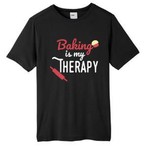 Baking Is My Therapy Baker Funny Chef Funny Gift Tall Fusion ChromaSoft Performance T-Shirt