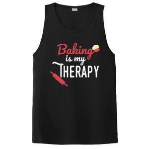 Baking Is My Therapy Baker Funny Chef Funny Gift PosiCharge Competitor Tank