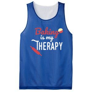 Baking Is My Therapy Baker Funny Chef Funny Gift Mesh Reversible Basketball Jersey Tank