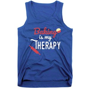 Baking Is My Therapy Baker Funny Chef Funny Gift Tank Top