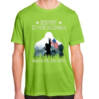 Bigfoot is More Believable Than 81 Million Votes USA Flag  Adult ChromaSoft Performance T-Shirt