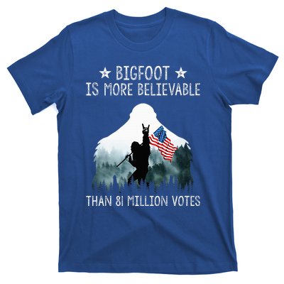 Bigfoot is More Believable Than 81 Million Votes USA Flag  T-Shirt