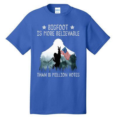 Bigfoot is More Believable Than 81 Million Votes USA Flag  Tall T-Shirt