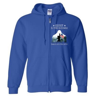 Bigfoot is More Believable Than 81 Million Votes USA Flag  Full Zip Hoodie