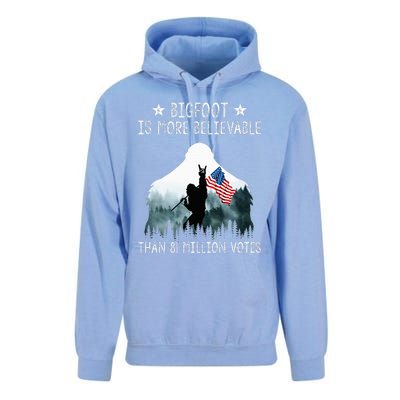 Bigfoot is More Believable Than 81 Million Votes USA Flag  Unisex Surf Hoodie