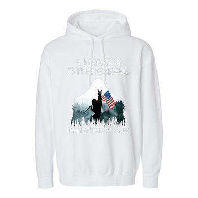 Bigfoot is More Believable Than 81 Million Votes USA Flag  Garment-Dyed Fleece Hoodie