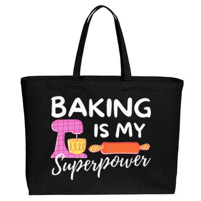 Baking Is My Superpower Funny Baker & Baking Gift Cotton Canvas Jumbo Tote