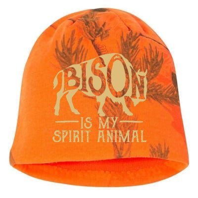 Bison Is My Spirit Animal Buffalo American Kati - Camo Knit Beanie