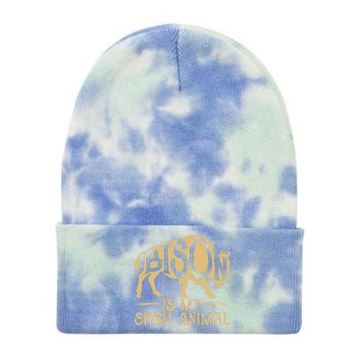 Bison Is My Spirit Animal Buffalo American Tie Dye 12in Knit Beanie