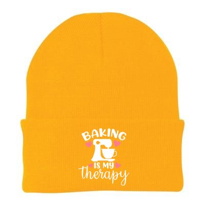 Baking Is My Therapy Funny Baker Lover Funny Gift Knit Cap Winter Beanie