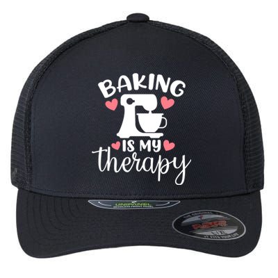 Baking Is My Therapy Funny Baker Lover Funny Gift Flexfit Unipanel Trucker Cap