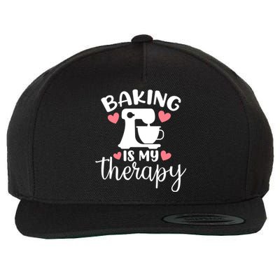 Baking Is My Therapy Funny Baker Lover Funny Gift Wool Snapback Cap