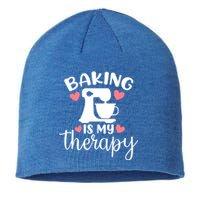 Baking Is My Therapy Funny Baker Lover Funny Gift Sustainable Beanie