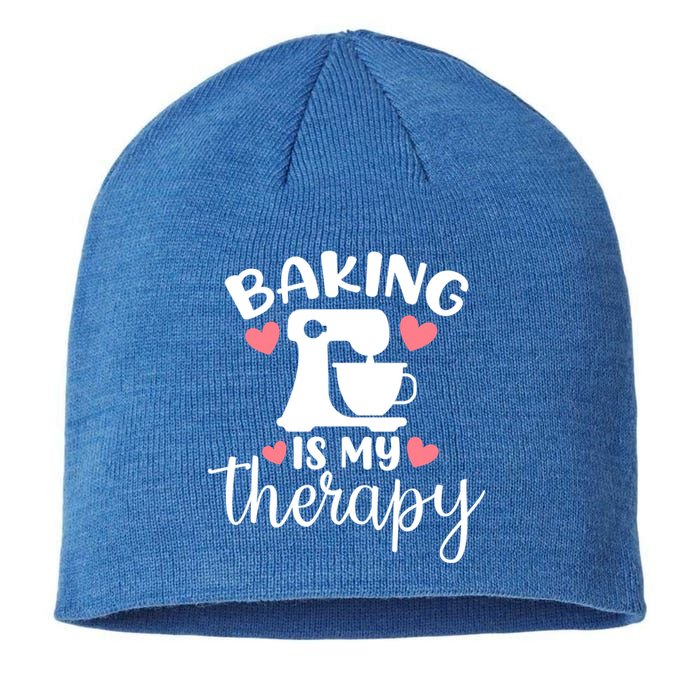 Baking Is My Therapy Funny Baker Lover Funny Gift Sustainable Beanie