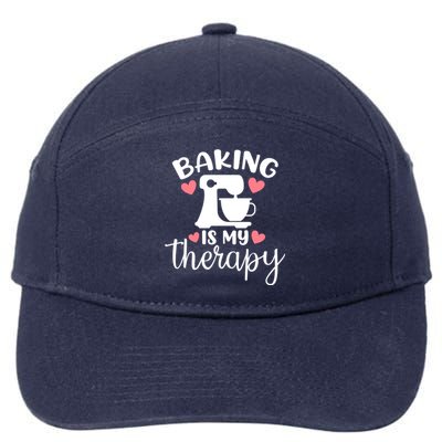 Baking Is My Therapy Funny Baker Lover Funny Gift 7-Panel Snapback Hat