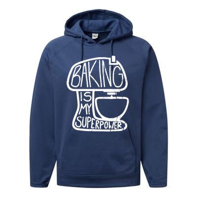 Baking Is My Superpower, Funny Baker Performance Fleece Hoodie