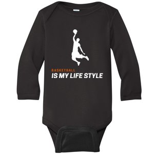 Basketball Is My Lifestyle Baller Baby Long Sleeve Bodysuit