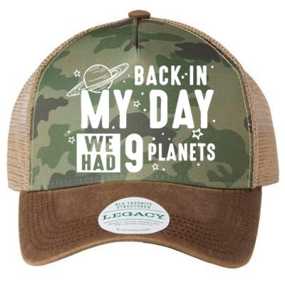 Back In My Day There Were 9 Planets Never Forget Pluto Gift Legacy Tie Dye Trucker Hat