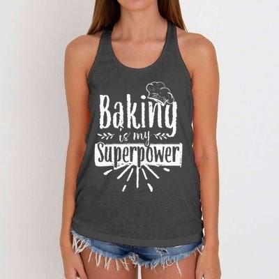 Baking Is My Superpower Baker Bakery Hobby Bake Women's Knotted Racerback Tank