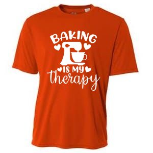 Baking Is My Therapy Funny Baker Lover Gift Cooling Performance Crew T-Shirt