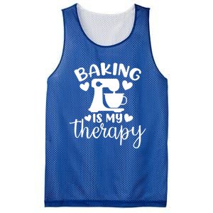 Baking Is My Therapy Funny Baker Lover Gift Mesh Reversible Basketball Jersey Tank