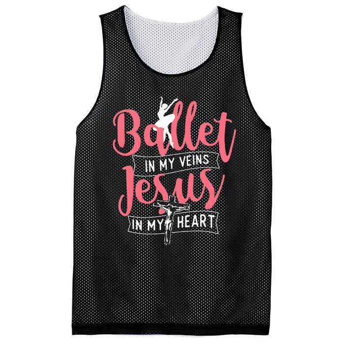 Ballet In My Veins Jesus In My Heart Ballerina Barre Dance Mesh Reversible Basketball Jersey Tank