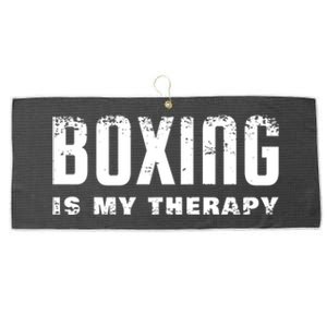 Boxing Is My Therapy Boxer Cool Gift Large Microfiber Waffle Golf Towel