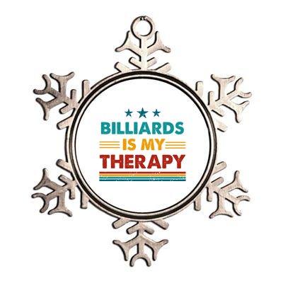 Billiards Is My Therapy Funny Billiards Gift Metallic Star Ornament