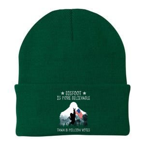 Bigfoot is More Believable Than 81 Million Votes USA Flag Knit Cap Winter Beanie