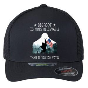 Bigfoot is More Believable Than 81 Million Votes USA Flag Flexfit Unipanel Trucker Cap