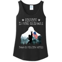 Bigfoot is More Believable Than 81 Million Votes USA Flag Ladies Essential Tank