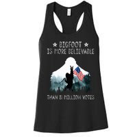 Bigfoot is More Believable Than 81 Million Votes USA Flag Women's Racerback Tank