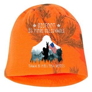 Bigfoot is More Believable Than 81 Million Votes USA Flag Kati - Camo Knit Beanie